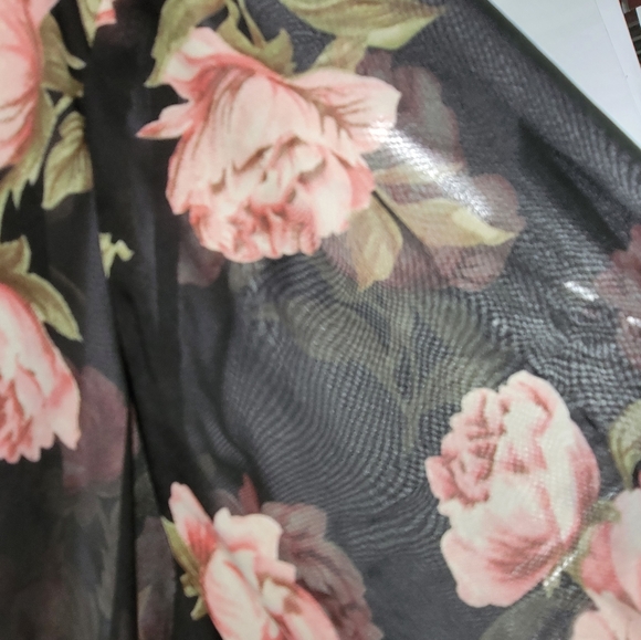 Sheer Pink Rose Kimono Duster - Picture 3 of 5